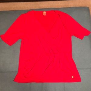 Ann Klein peplum V-neck